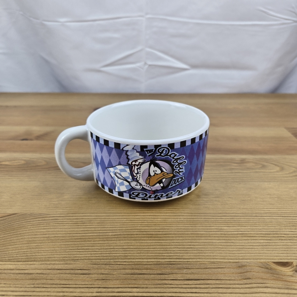 Looney Tunes Daffy Duck Diner Soup Cup Coffee Mug 1998 Warner Brothers Vintage
